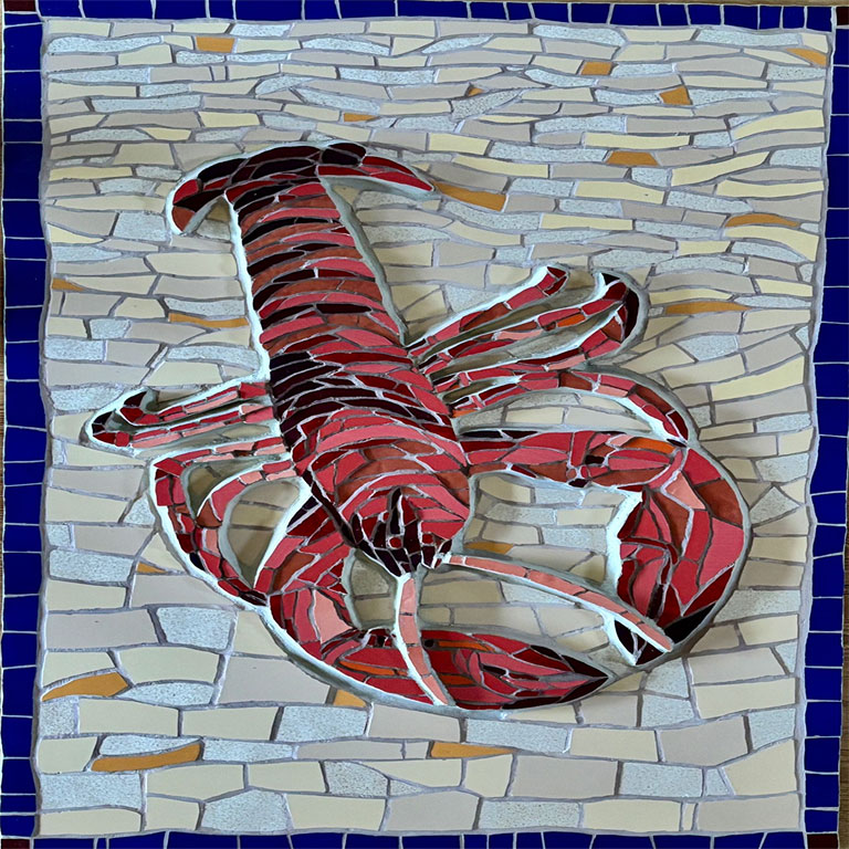 3D lobster mosaic Size 60cm x 90cm