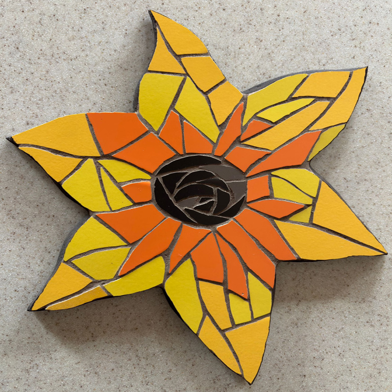 Garden Sunflower Mosaic Star Size approx 25cm