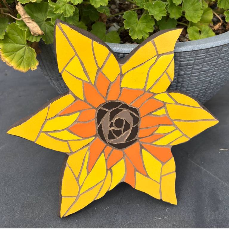 Garden Sunflower Mosaic Star Size approx 25cm