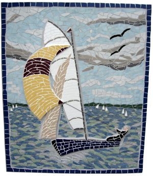 Sailing-boat-mosaic