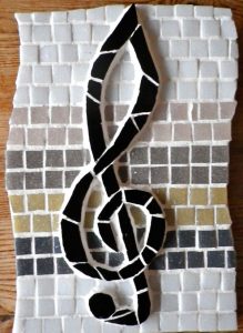 Treble clef mosaic