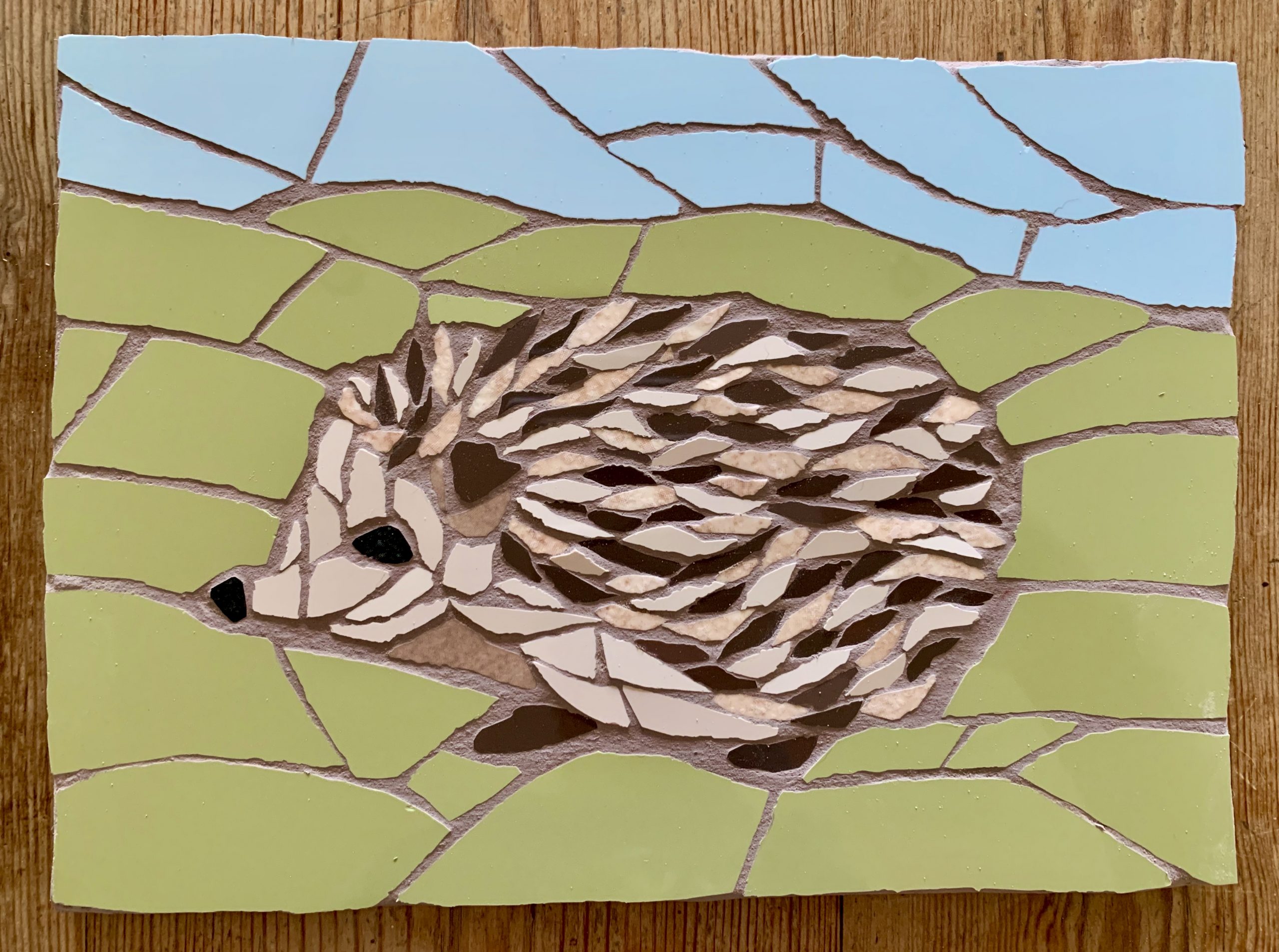 New mosaic hedgehog commission ready for his new home!
