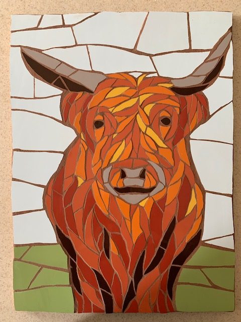 Mosaic highland cow
